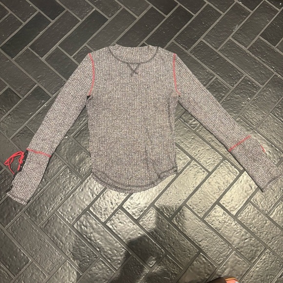 Free People Thermal Top | Lace-Up Sleeves | Size Small - Picture 1 of 4